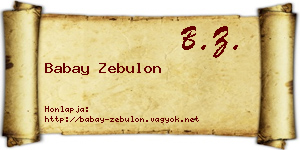 Babay Zebulon névjegykártya